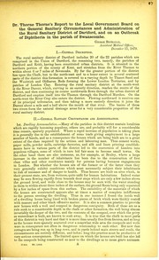 Cover of: Dr. Thorne Thorne's report to the local government board on the general sanitary circumstances and administration of the rural sanitary district of Dartford, and on an outbreak of diphtheria in the parish of Swanscombe