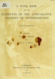 Cover of: A note book for the elements of the comparative anatomy of invertebrates