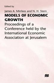 Models of economic growth : proceedings of a conference held by the International Economic Association at Jerusalem