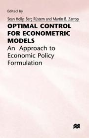 Optimal control for econometric models : an approach to economic policy formulation