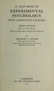 Cover of: A text-book of experimental psychology: with laboratory exercises