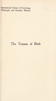 Cover of: The trauma of birth by Otto Rank
