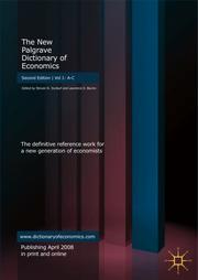 The New Palgrave : a dictionary of economics