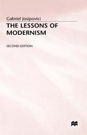 Cover of: The lessons of modernism and other essays by Gabriel Josipovici