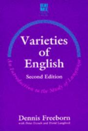 Cover of: Varieties of English: an introduction to the study of language