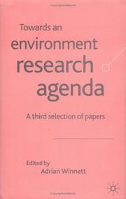 Towards an environment research agenda : a third selection of papers