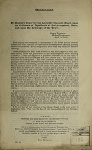 Cover of: Dr. Blaxall's report to the Local Government Board upon an outbreak of diphtheria at Berkhampstead, Herts, and upon the sewerage of the town