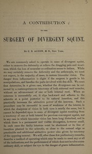Cover of: A contribution to the surgery of divergent squint