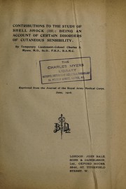 Cover of: Contributions to the study of shell shock by Charles S. Myers