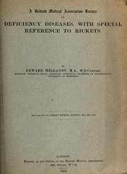 Cover of: On deficiency diseases, with special reference to rickets