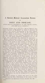 Cover of: On diet and disease: with special reference to the teeth, lunghs, and pre-natal feeding : [delivered to the Mid-Cheshire Division, November 12th, 1925]