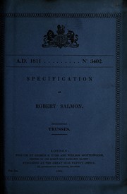 Cover of: Specification of Robert Salmon: trusses