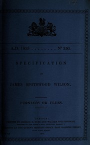 Specification of James Spotswood Wilson by James Spotswood Wilson