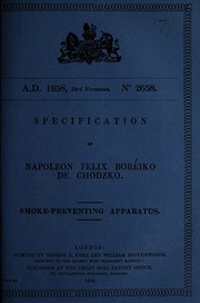 Specification of Napoleon Felix Boréiko de Chodzko by Napoleon Felix Boréiko de Chodzko