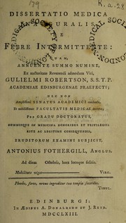 Cover of: Dissertatio medica inauguralis de febre intermittente ...