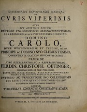 Dissertatio inauguralis medica, de curis viperinis ... by Gottlieb Konrad Christian Storr