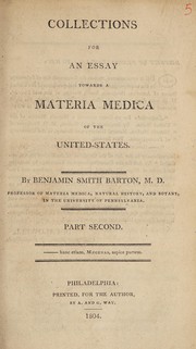 Cover of: Collections for an essay towards a materia medica of the United-States