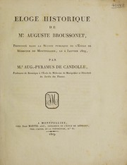 Cover of: ©loge historique de M. Auguste Broussonet