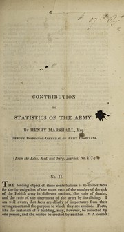Cover of: Contribution to statistics of the army