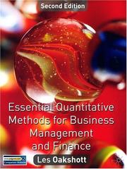 Essential Quantitative Methods for Business, Management and Finance by Les Oakshott