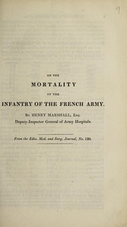 Cover of: On the mortality of the infantry of the French army