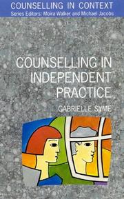 Cover of: Counselling in independent practice