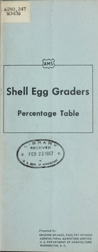 Cover of: Shell egg graders; percentage table