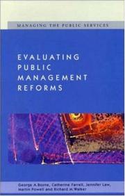 Cover of: Evaluating public management reforms by George A. Boyne ... [et al.].