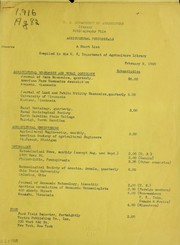 Cover of: Agricultural periodicals: a short list