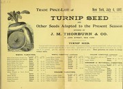 Cover of: Trade price-list of turnip seed and other seeds adapted to the present season by J.M. Thorburn & Co