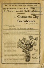 Cover of: Semi-annual trade list for nurserymen and dealers only by Champion City Greenhouses (Springfield, Ohio)