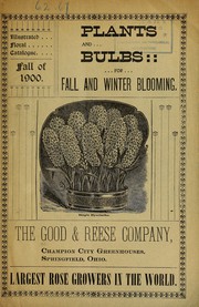 Cover of: Illustrated floral catalogue fall of 1900 by Champion City Greenhouses (Springfield, Ohio)