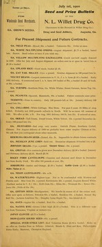 Cover of: Seed and price bulletin of the N.L. Willet Drug Co