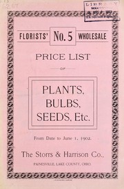 Cover of: Florists' wholesale price list plants, bulbs, seeds, etc: from date to June 1st, 1902