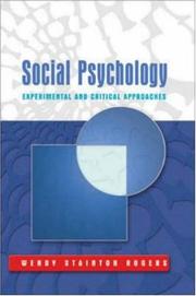 Social psychology by Wendy Stainton Rogers