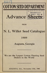 Cover of: Advance sheets from N.L. Willet Seed catalogue 1909