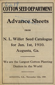 Cover of: Advance sheets from N.L. Willet seed catalogue for Jan. 1st, 1910