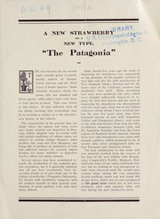 Cover of: Description of the new hybrid strawberry "the Patagonia": 1911/12