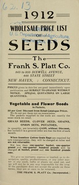 Cover of: 1912 wholesale price list of seeds