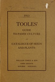 1913 Tooles' guide to pansy culture and catalogue of seeds and plants by William Toole and Son