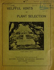 Cover of: Helpful hints on plant selection: issued for the use of its customers