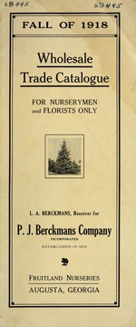 Cover of: Wholesale trade catalogue: Fall of 1918 : for nurserymen and florists only