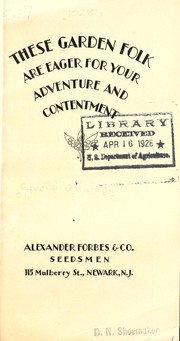Cover of: These garden folk are eager for your adventure and contentment [catalog] by Alexander Forbes & Co