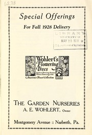 Cover of: Special offerings for fall 1928 delivery