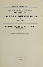 Cover of: The regional adaptation of corn in Nebraska