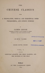 Cover of: The Chinese classics by James Legge