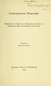 Cover of: Contemporary biography: references to books and magazine articles on prominent men and women of the time