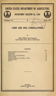 Cover of: Corn and hog correlations