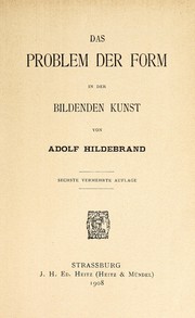 Cover of: Das problem der Form in der bildenden Kunst