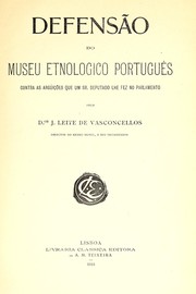 Cover of: Defensão do Museu Etnologico Português by J. Leite de Vasconcellos